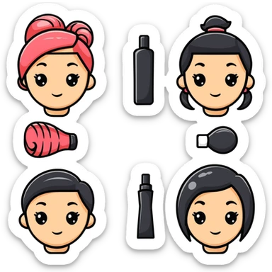hair salon marketing social media promotion, hairstyle before and after sticker