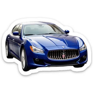 Maserati Quattroporte (2022) – cinematic-realistic Maserati Quattroporte emoji, its striking Italian design turning heads as it effortlessly maneuvers through the streets of Milan. The engine roars with Italian flair, echoing the car's racing heritage while enveloping the driver in an atmosphere of true luxury. sticker