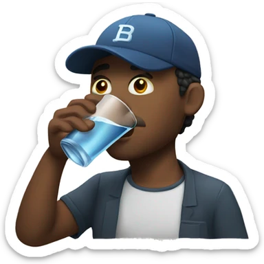 Man chugging a shot of water sticker