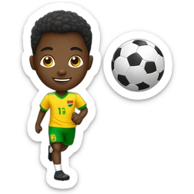  ghana boys playing soccer with ball sticker