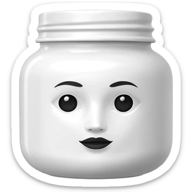 We need a new emoji representing a hair mask jar. It should look like a beauty or hair care product container (similar to a cream jar or tub), without any face, eyes, or expressions. Just the product itself, simple and clean, so people can use it when talking about hair care routines. sticker