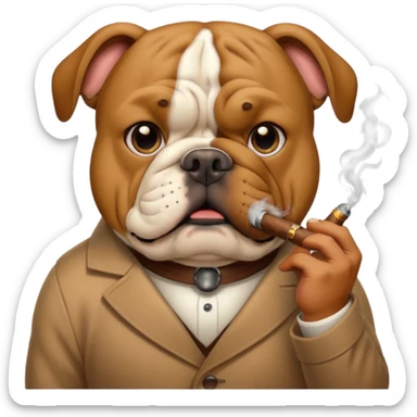 Bulldog smoking sticker