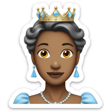Princess wearing sky blue gown and crown sticker