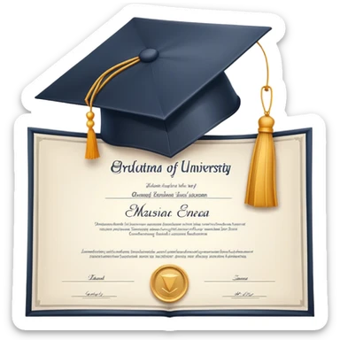 Diploma de Universidad con un birrete sticker