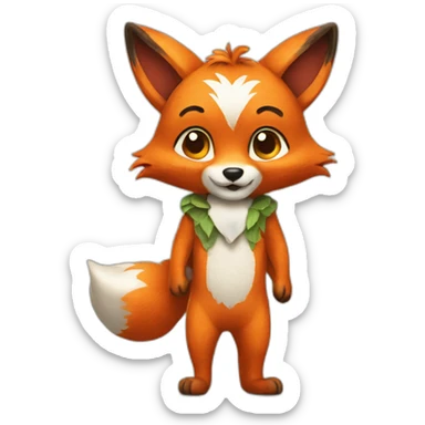 Fox wearing a Stitch costume sticker