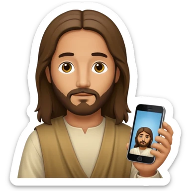 Jésus sur son téléphone sticker