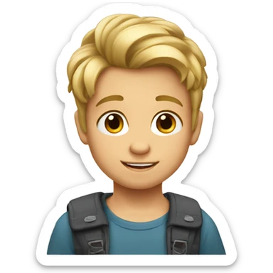 Cara niño con pelo rubio corto estilo disney sticker