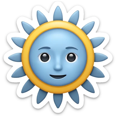 gray-blue sun emoji icon sticker
