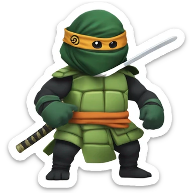 Tortue ninja qui se bat contre Naruto  sticker