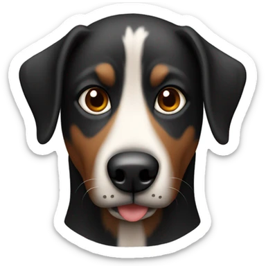 black and brown mongrel dog sticker