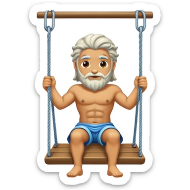 Zeus on a swing sticker