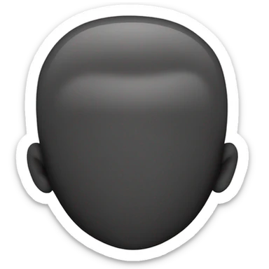 the back of a african males head, short afro sticker