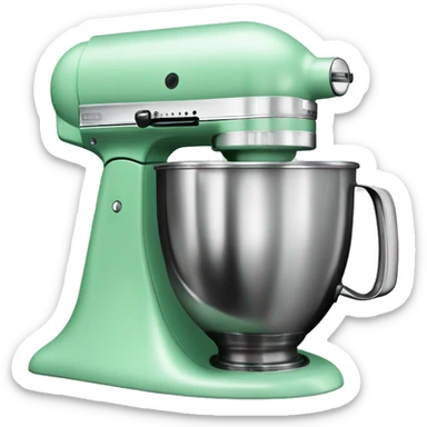 Realistic mint green kitchenaid mixer isolated. sticker