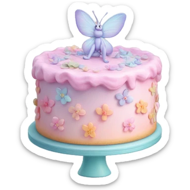 Fairy pastel cake sticker