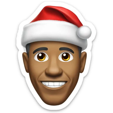 barack obama with santa hat sticker