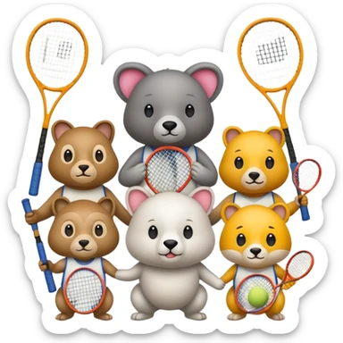 Tennis-Racket Animals sticker