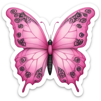 pink butterfly  sticker