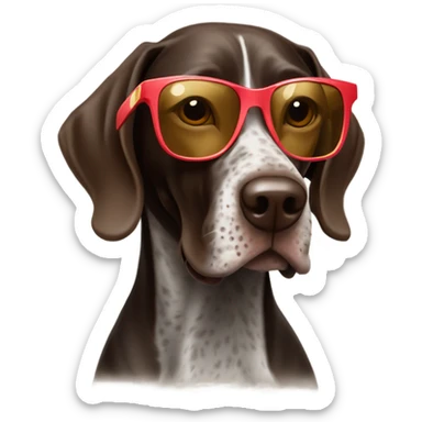 German shorthair pointer Dog with sunglasses on sticker