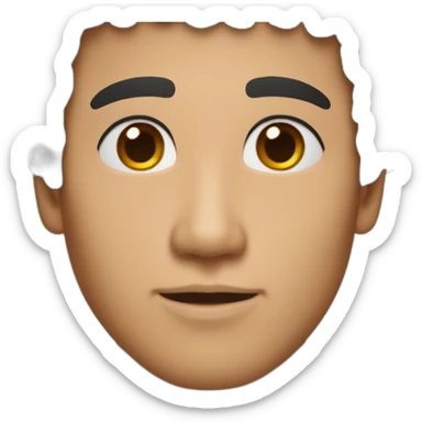 Asian man with brown skin, black curly hair, large eyelid crease, wide-set eyes, large canthus, and flat nose sticker