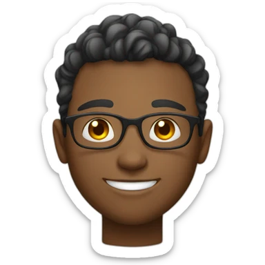 Cool boy smiling with round face sticker