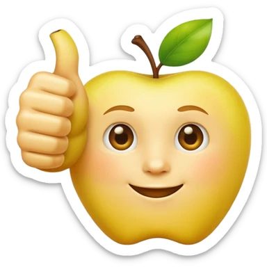 yellow Apple emoji hand thumbs up, no background, no extra details sticker