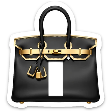 black hermes birkin with gold stitching bag sticker