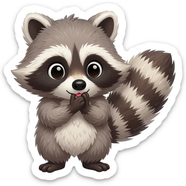 Cute Raccoon blowing a kiss sticker