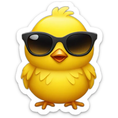 yellow chick with sunglasses sticker