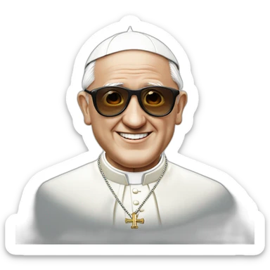 Pope francis with sunglasses  sticker