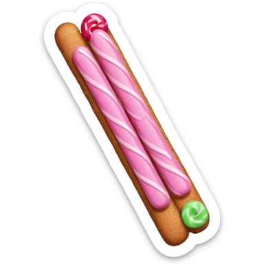 brown bread sticks with pink coating 75% of the body sticker