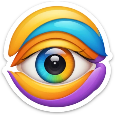  eyes spin multicolore sticker