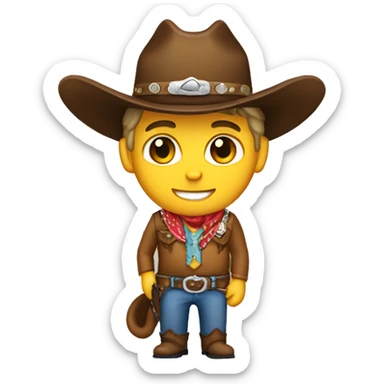 Cowboy wearing cat belt buckle  sticker