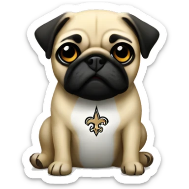 New Orleans saints pug sticker