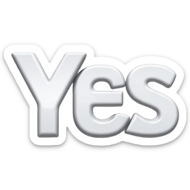 The word Yes sticker