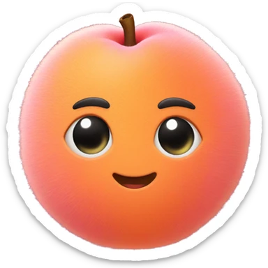 Cute peach sticker