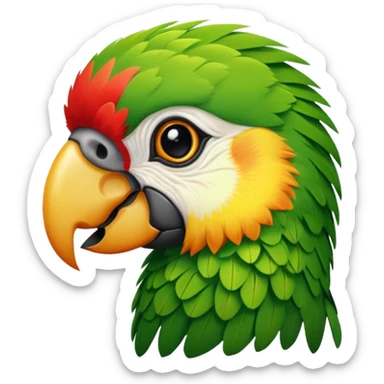 Parrort with face art  sticker