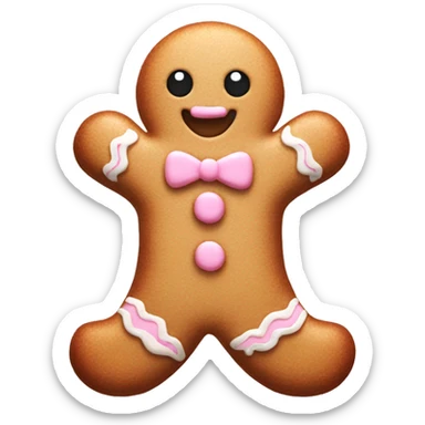 Light pink  gingerbread man sticker