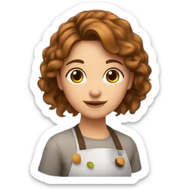 Une fille avec des cheveux bruns en train de cuisiner sticker