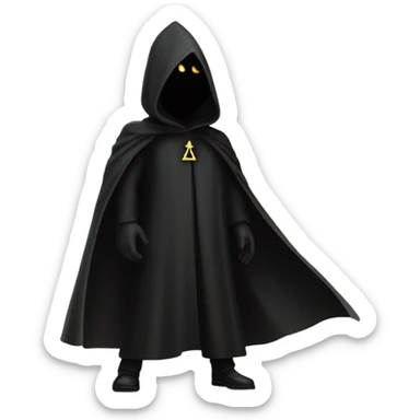 illuminati shadow figure in black cloak sticker