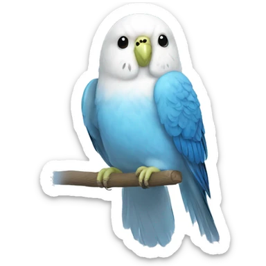 Budgie blue with white wings sticker