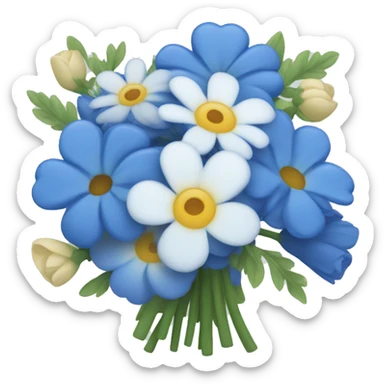 Blue bouquet of flowers sticker
