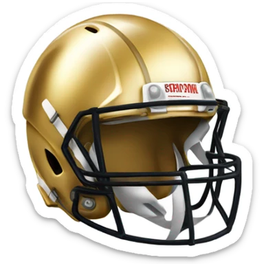 Football player with gold helmet spiking a football sticker