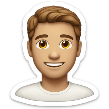 smiling gree-neyed brown-haired man with light skin  sticker