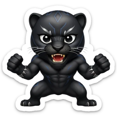 black panther baring teeth, roaring sticker