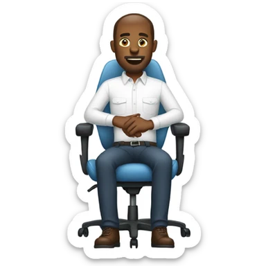 man in white button-down shirt sitting in a car seat sticker