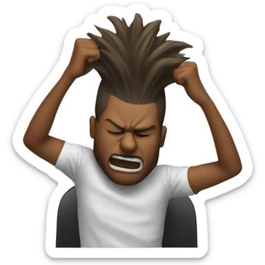 Head banging on a table sticker