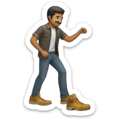 Hombre recibiendo zapatos sticker