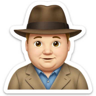 Fat guy tipping his fedora that’s in his head while smirking sticker