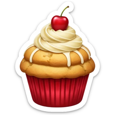 gold vanilla muffin cherry on top sticker