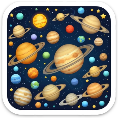 Solar system space sticker